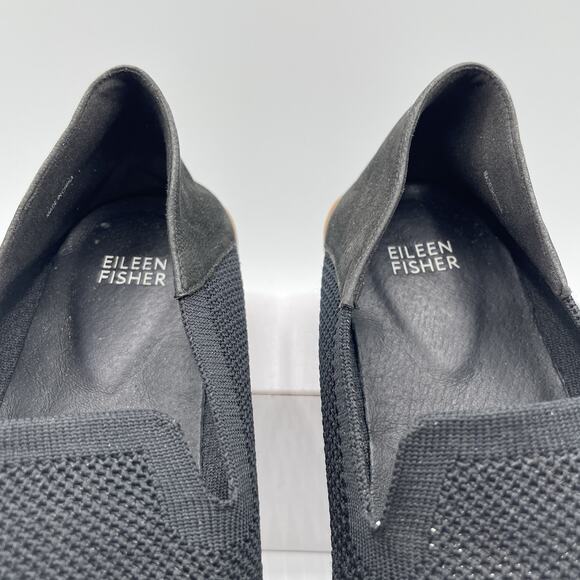 Eileen Fisher Emery Loafer Womens Size 10 Black Slip-On Knit Comfort Minimalist - Picture 5 of 12